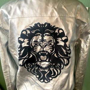 Guess silver metallic embroidery jacket